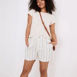 Madewell Striped Linen Shorts Relaxed Fit